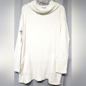 PURE JILL (J JILL) Cream Long-sleeve Tunic Top- Women's Size Medium